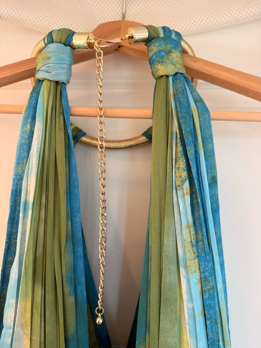 Bronx and Banco Palma Coastal Gown Teal & Lime Halter High-Low Ruffle Maxi Dress - Picture 14 of 17